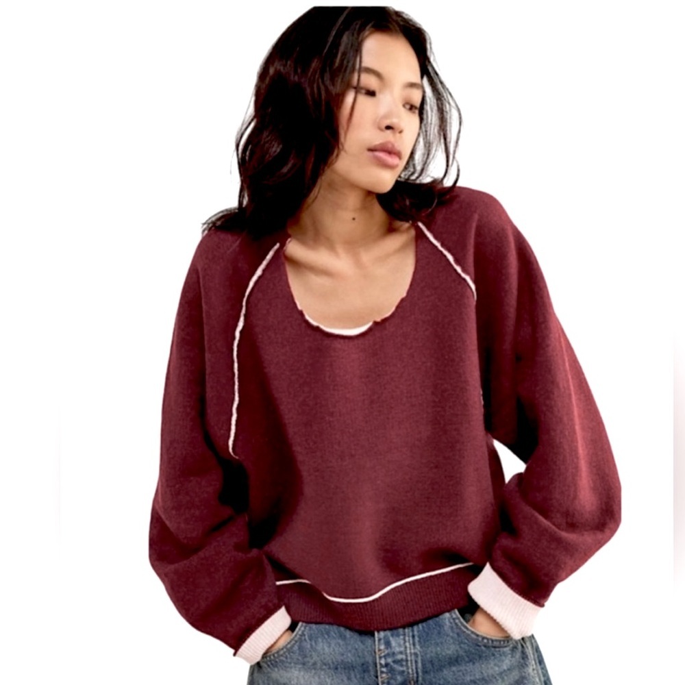 WE THE FREE VALENTINE OVERSIZED SLOUCHY BAGGY PULLOVER CASUAL SWEATER NWOT - Picture 2 of 12